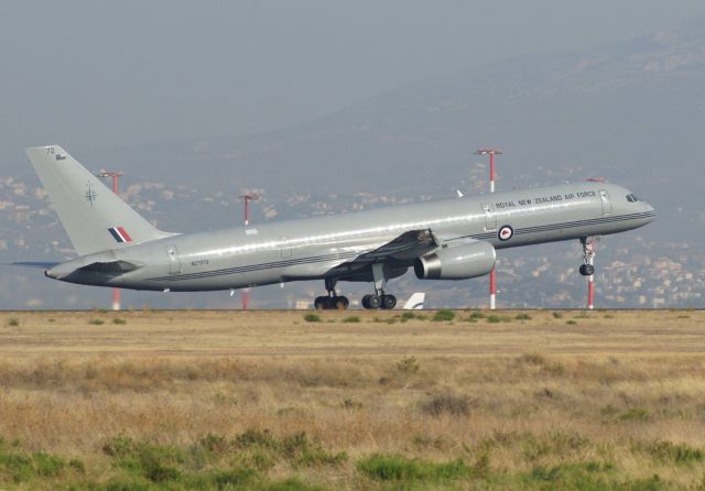 Boeing 757-200 (ANZ7572) - Royal New Zealand B757 takes off LGAV on a sunny morning.