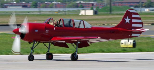 YAKOVLEV Yak-52 (N1106P) - MCGUIRE AIR FORCE BASE-WRIGHTSTOWN, NEW JERSEY,USA-MAY 11, 2014: Seen by RF at the Base's 2014 Open House and Air Show, taxiing after performing its airshow routine, was this Yak-52.