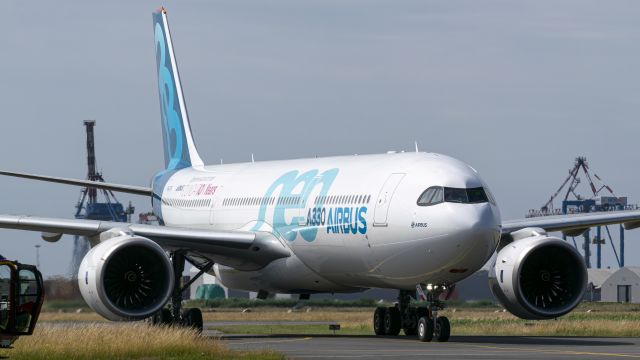Airbus A330-900 (F-WTTN) - Callsign AIB601, F-WTTN taxiing to the parking after a few loops over the airport.