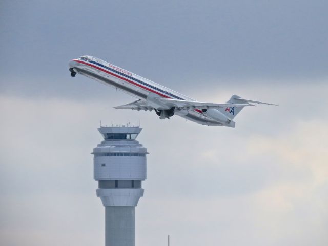 McDonnell Douglas MD-83 (N9621A) - AAL1310 passes CLEs new tower on her way down to DFW. Departure was a RWY6R.