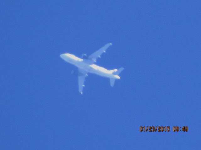 Airbus A319 (N939FR) - Frontier flight 429 from ATL to DEN over Southeastern Kansas at 38,000 feet.