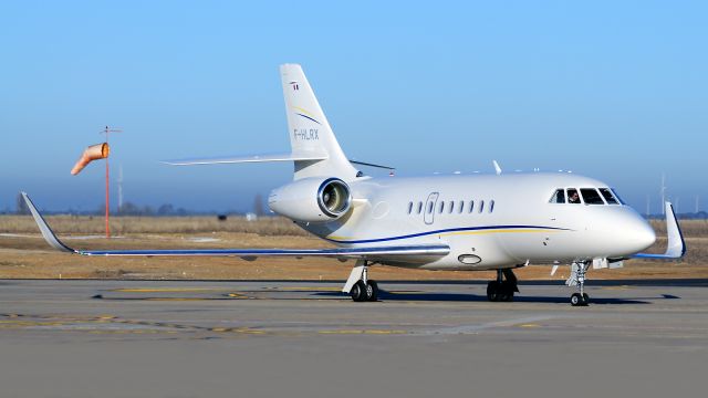 Dassault Falcon 2000 (F-HLRX) - Early morning arrival from Clermont-Ferrand- Auvergne (LFCL/CFE). The newest Falcon 2000EX of the Michelin Air Services