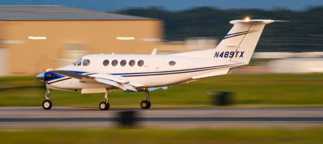 Beechcraft King Air 90 (N489TX) - A King Air landing on a beautiful September evening.  9/9/20.