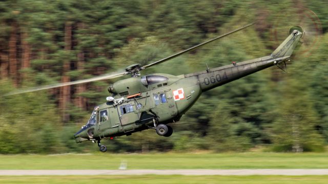 PLF604 — - PZL W-3 Sokol (Falcon) , Departing from Miroslawiec Airbase , Poland , September 2016.