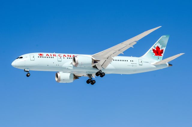 Boeing 787-8 (C-GHQY) - Brand new aircraft on delivery flight of Air Canada 787-8 C-GHQY arriving home - Toronto YYZ