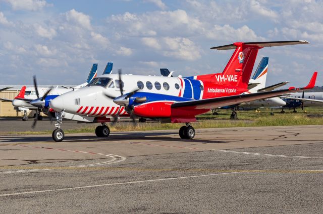 Beechcraft Super King Air 200 (VH-VAE) - Pel-Air, operated for Ambulance Victoria, (VH-VAE, ex VH-XUO) Beechcraft B200CGT King Air 260C at Wagga Wagga Airport.