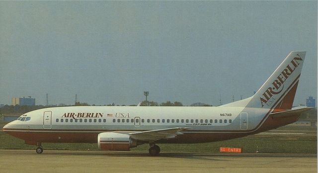 BOEING 737-300 (N67AB) - scanned from postcardbr /air berlin