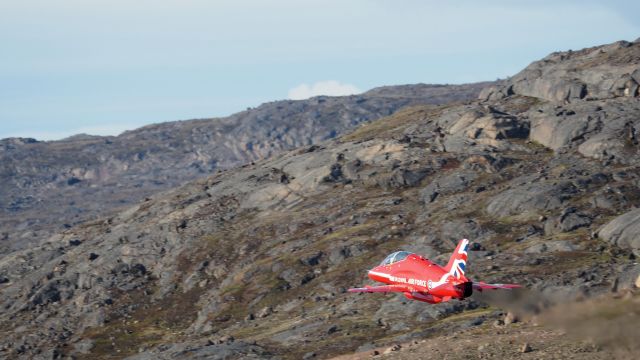 Boeing Goshawk (XX278) - Royal Air Force XX278, a Red Arrow, British Aerospace Hawk T.1A (Hawker Siddely Hawk)br /It joined the Red Arrows in 2013.  Leaving the Iqaluit airport August 15, 2019