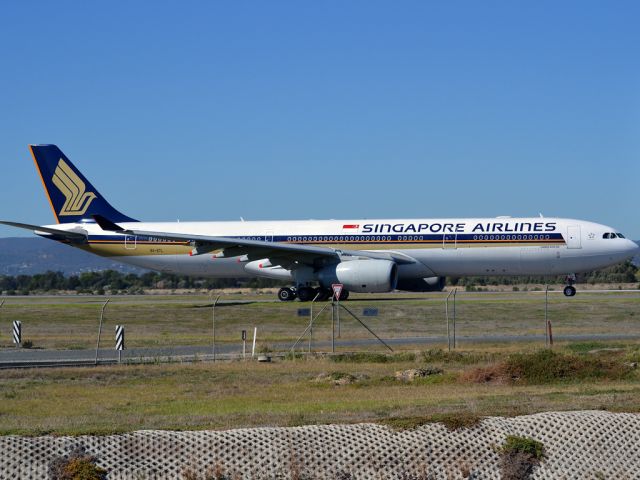 Airbus A330-300 (9V-STL) - On taxi-way heading for take off on runway 05 for flight home to Singapore. Thursday 12th April 2012.