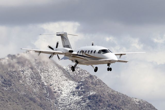 Piaggio P.180 Avanti (N189SL) - Piaggio P.180 Avanti inbound to KSDL from Camarillo (KCMA) with a rare snow capped view of the McDowell Mountains.