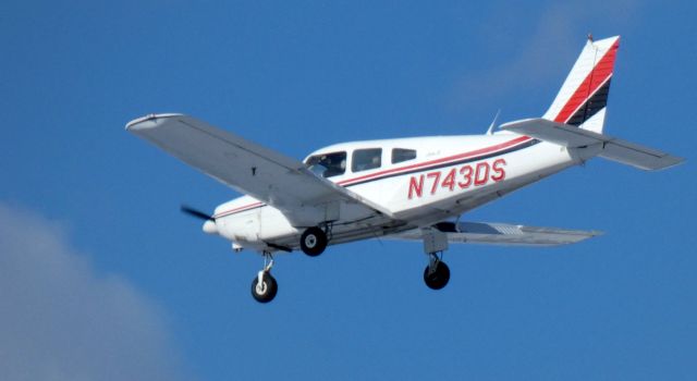 Piper Cherokee (N743DS) - On final is this 1977 Piper Cherokee PA-28-181 in the Winter of 2021.