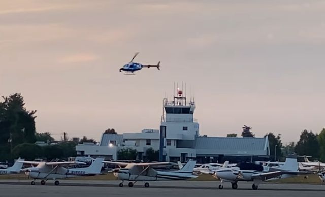N93LL — - The Greenville News helicopter in flight, circling the crash, and takeing videos of the Piper PA28 at Greenville Downtown Airport on April 17, 2025