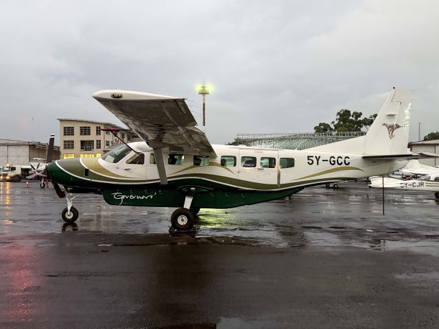 Cessna Caravan (5Y-GCC) - A rainy morning at Nairobi Wilson airport, Kenya. A lot of activity starts around 0700 local time. 10-APR-2025.