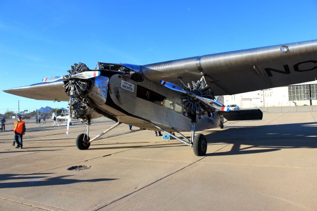 NC9645 — - EAA's Ford Trimotor leaving "the gate" at TIA with a load of passengers.