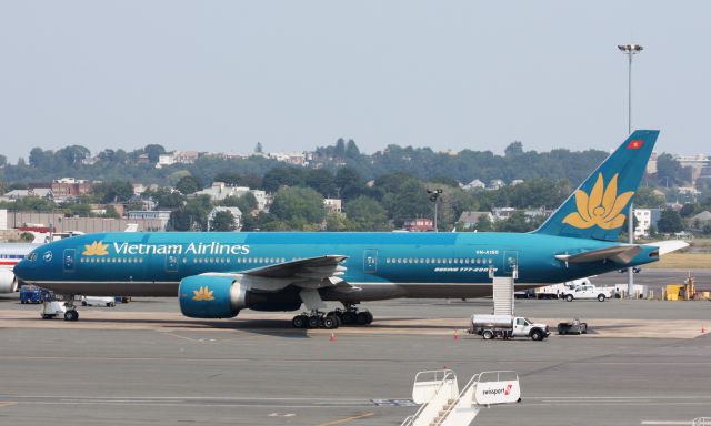 Boeing 777-200 (VNA-150) - Very rare visitor to Boston. Last time Vietnam Airlines came to BOS was June 2005. 