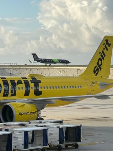 N984NK — - Spirit Airlines A320NEO with a Hatzolah Gulfstream just arrived. 