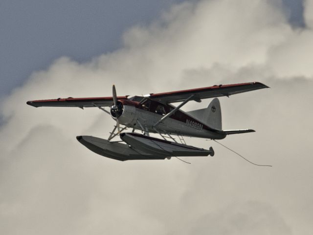 Piper Cherokee (N4989N) - N4989 about to land in Sitka Harbor