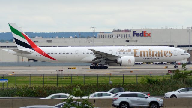 Boeing 777-200 (A6-EQE) - Taken from the nearby IKEA parking lot