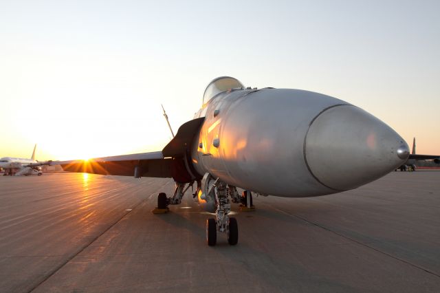 McDonnell Douglas FA-18 Hornet (ABR408) - A new dawn arises at the Selfridge ANGB Airshow.