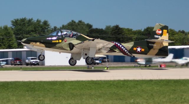 Cessna 318C (N370WB) - A Cessna T-37C departing Wittman Regional Airport, Oshkosh, WI, during Airventure 2017 - July 29, 2017.