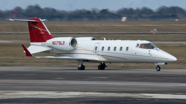 Learjet 60 (N179LF) - A private Learjet 60, belonging to N179LF LLC in Houston, taxis on Hotel to RWY35L at KEFD on 2/18/2021