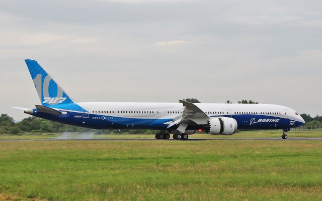 Boeing 787-9 Dreamliner (N528ZC) - "boe 001" b787-10 n528zc landing at shannon from the paris airshow on a fuel stop 20/6/17.