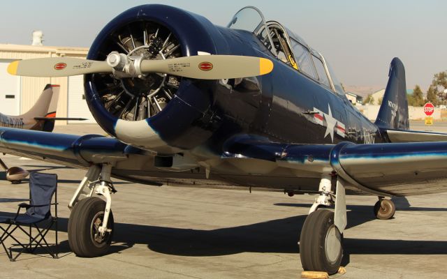 North American T-6 Texan (N7475C) - Privately owned T-6 Texan sits on the ramp for display at the EAA Young Eagles event.