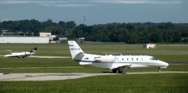 Cessna Citation Excel/XLS (N844JS) - Taxiing for departure is this 2003 Cessna Citation Excel 560XLS in the Summer of 2021.
