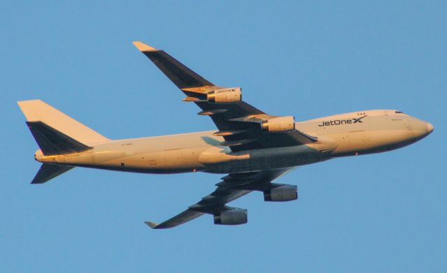 Boeing 747-400 (TF-AMK) - Beautiful light for this JetOneX 747-400.  8/18/23.