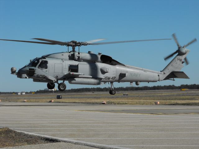 Sikorsky S-70 (16-5545) - US Navy MH-60 Seahawk landing on the helicopter pads