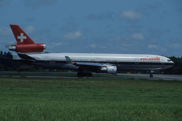 Boeing MD-11 (HB-IWI) - Departure at Narita Intl Airport Rwy16 on 1992/08/21