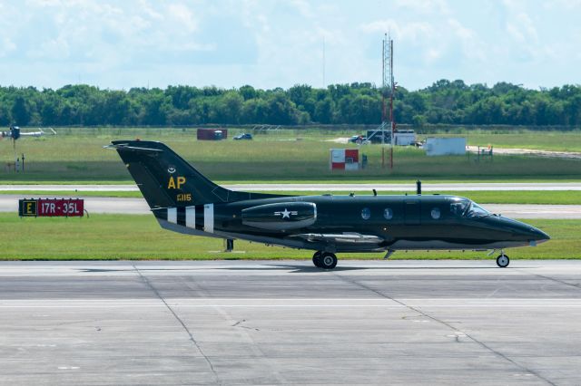 Beechcraft Beechjet (94-0115) - Heritage livery T-1A Jayhawk from the 479th Flying Training Wing, prepares to return to NAS Pensacola from Ellington Field after a Hurevac mission ahead of TS Fred.