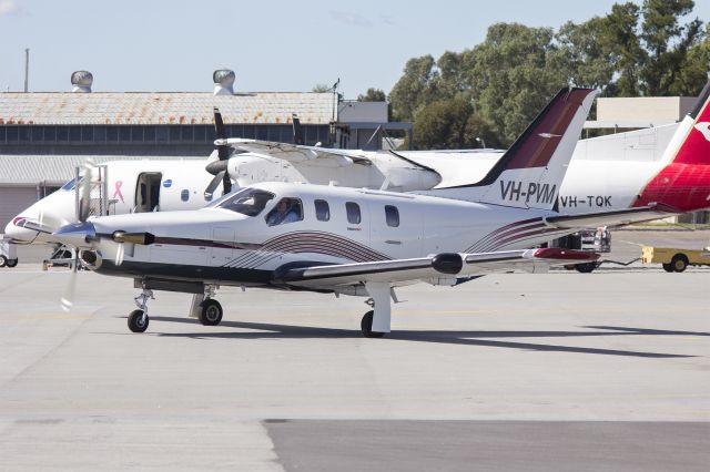 Socata TBM-850 (VH-PVM) - Wagga Air Centre (VH-PVM) Socata TBM-850, though incorrectly registered as a TBM-700, taxiing at Wagga Wagga Airport.