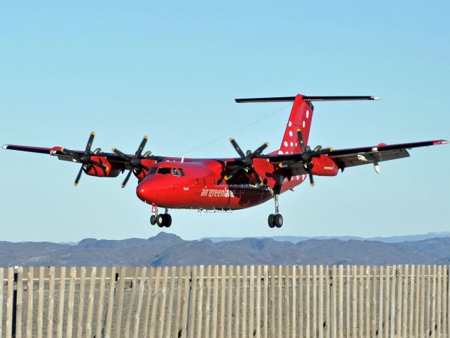 De Havilland Canada Dash 7 (OY-CBU) - Photo taken 16-10-2012, Final from BGSF
