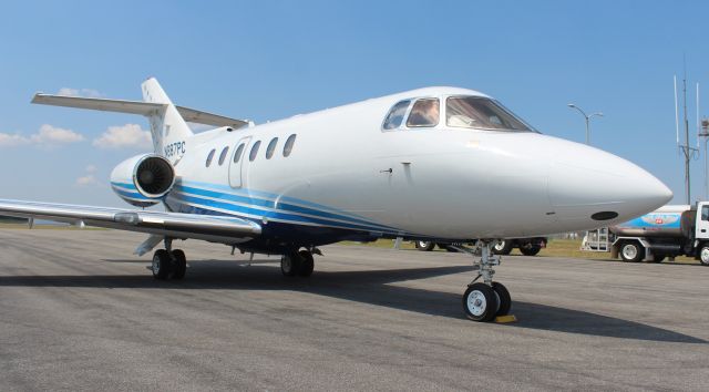 Hawker 800 (N887PC) - A Hawker Beechcraft 900XP on the ramp at Boswell Field, Talladega Municipal Airport, AL - August 13, 2019.