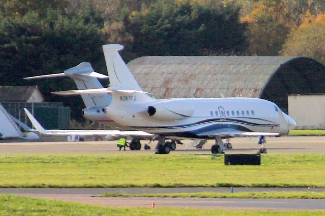 Dassault Falcon 2000 (N387FJ) - Parked on the ramp on 9-Nov-23 three days after arriving from KBED.