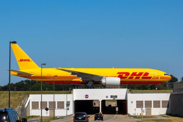 Boeing 777-200 (N705GT) - had just landed on 18 left taxing to dhl parking