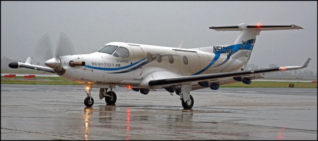 Pilatus PC-12 (N512NG) - Raining in the Central Valley (KMCE)