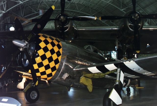 REPUBLIC Thunderbolt — - North American P-47 Thunderbolt, B-29 Enola Gay in background