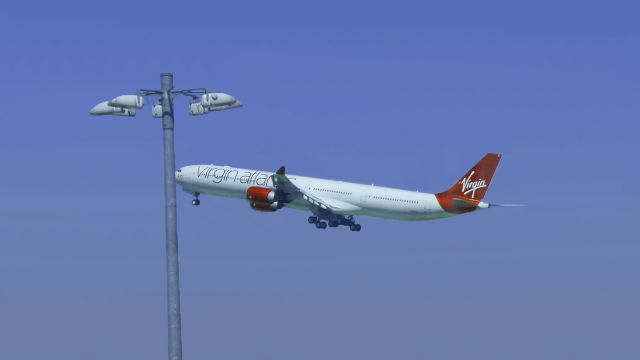 Airbus A340-600 — - Virgin Atlantic departure from Heathrow. Airbus A340-600