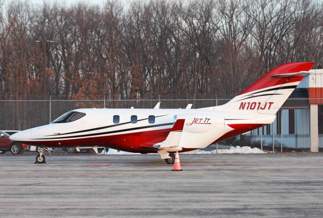 Honda HondaJet (N101JT) - A unique sighting of a HondaJet Elite for me early this morning (12 Feb 2020).