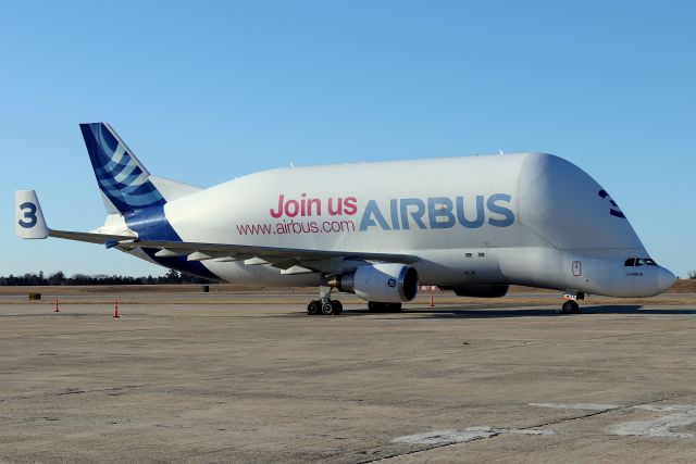 SATIC Super Transporter (F-GSTC) - 'Beluga 6007' parked on the overflow ramp after arriving from the NASA Shuttle Landing Facility in Titusville, FL the previous evening