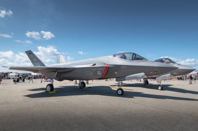 18-5360 — - Two F-35As of the Vermont Air National Guard’s 158 Fighter Wing on static display at Thunder over New Hampshire.