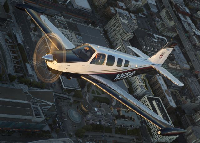 Beechcraft Bonanza (36) (N365HP) - Evening photoshoot over San Francisco