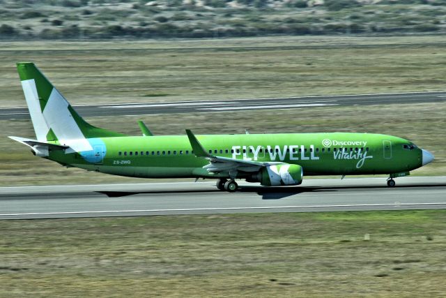 Boeing 737-800 (ZS-SWQ) - Another different paint job from Kalula - an airline I know nothing about