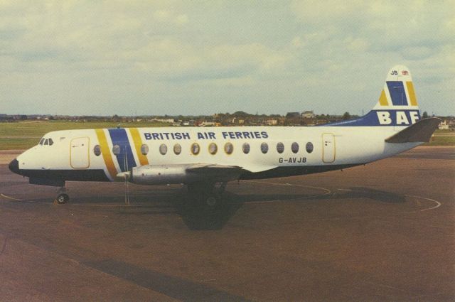 VICKERS Viscount (G-AVJB) - SCANNED FROM POSTCARDbr /BRITISH AIR FERRIES