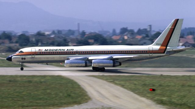 Beechcraft Bonanza (33) (N5615) - Modern AIr Convair CV-990A Coronado in August 1969 at Klagenfurt (LOWK)