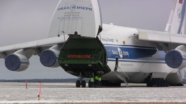 Antonov An-12 (RA-82078) - A Volga-Dnepr Antonov An-124 sits on the ramp at Gander International Airport.