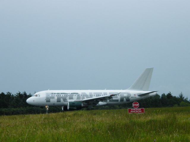 Airbus A319 (N937FR) - N937FR A319 arriving from CYYR 16/08/12 in shannon for painting