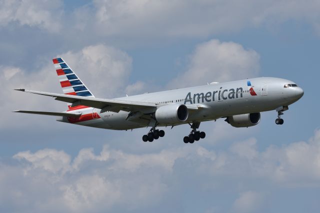 Boeing 777-200 (N786AN) - Taken May 28 2018 from Founders Plaza at DFW.